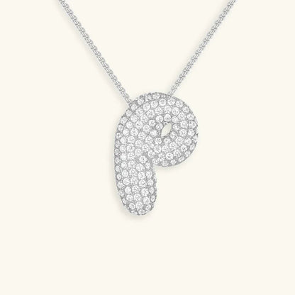 [Royal&Vicky]Bubble Initial Diamond Necklace
