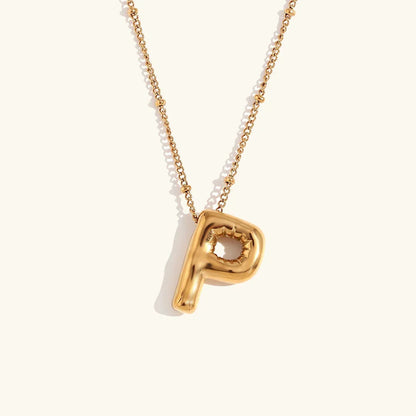 [Royal&Vicky]Balloon Gold Initial Necklace