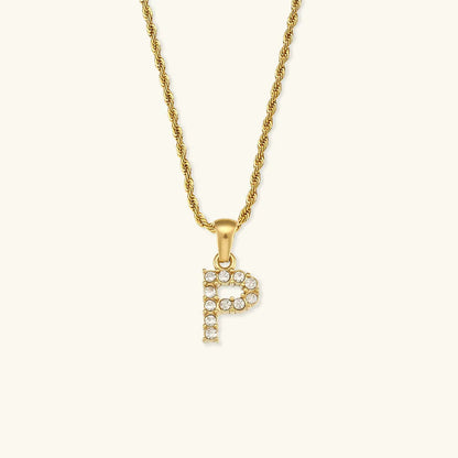 [Royal&Vicky]Maeve Letter Initial Diamond Necklace