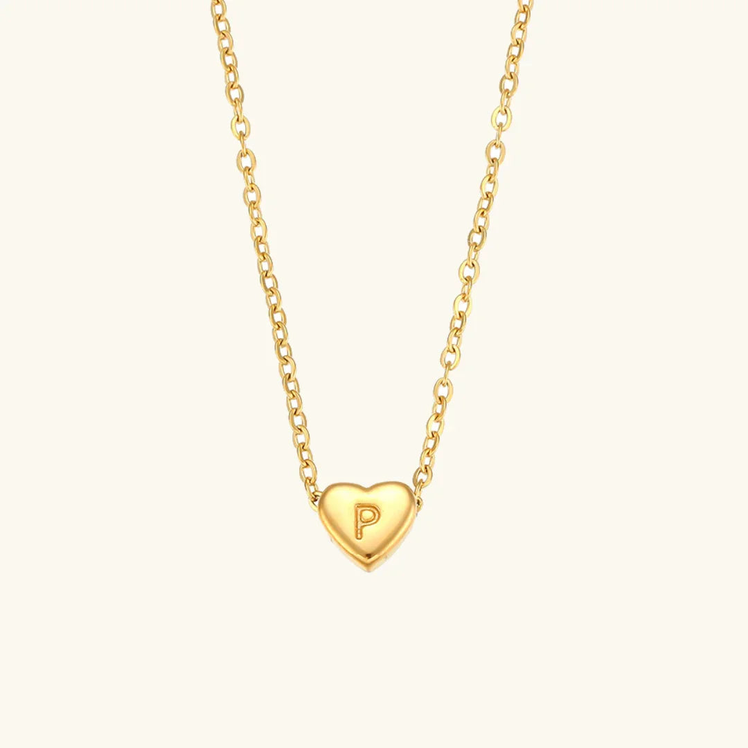 [Royal&Vicky]Heart Initial Gold Necklace
