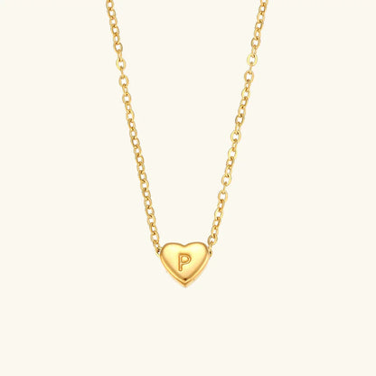 [Royal&Vicky]Heart Initial Gold Necklace