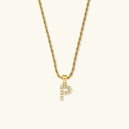 [Royal&Vicky]Elodie Initial Letter Pearl Necklace