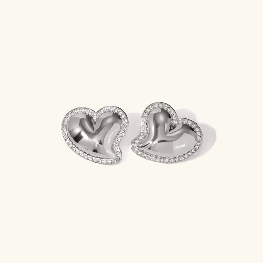 [Royal&Vicky]Holly Heart Gold Earrings