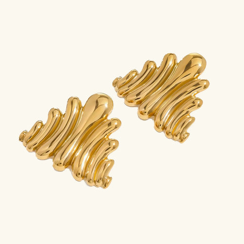 [Royal&Vicky]Nora Ripple Gold Earrings
