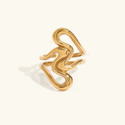 [Royal&Vicky]Corina Abstract Gold Ring