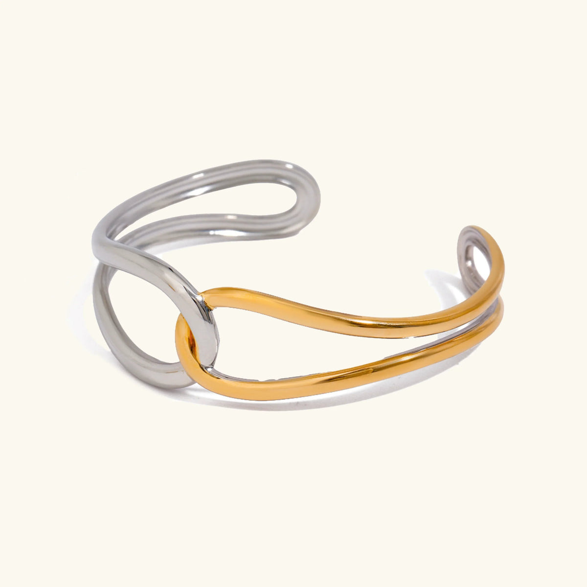 [Royal&Vicky]Noria Two Tone Gold Bangle