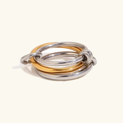 [Royal&Vicky]Gabriela Two-Tone Ring Stack