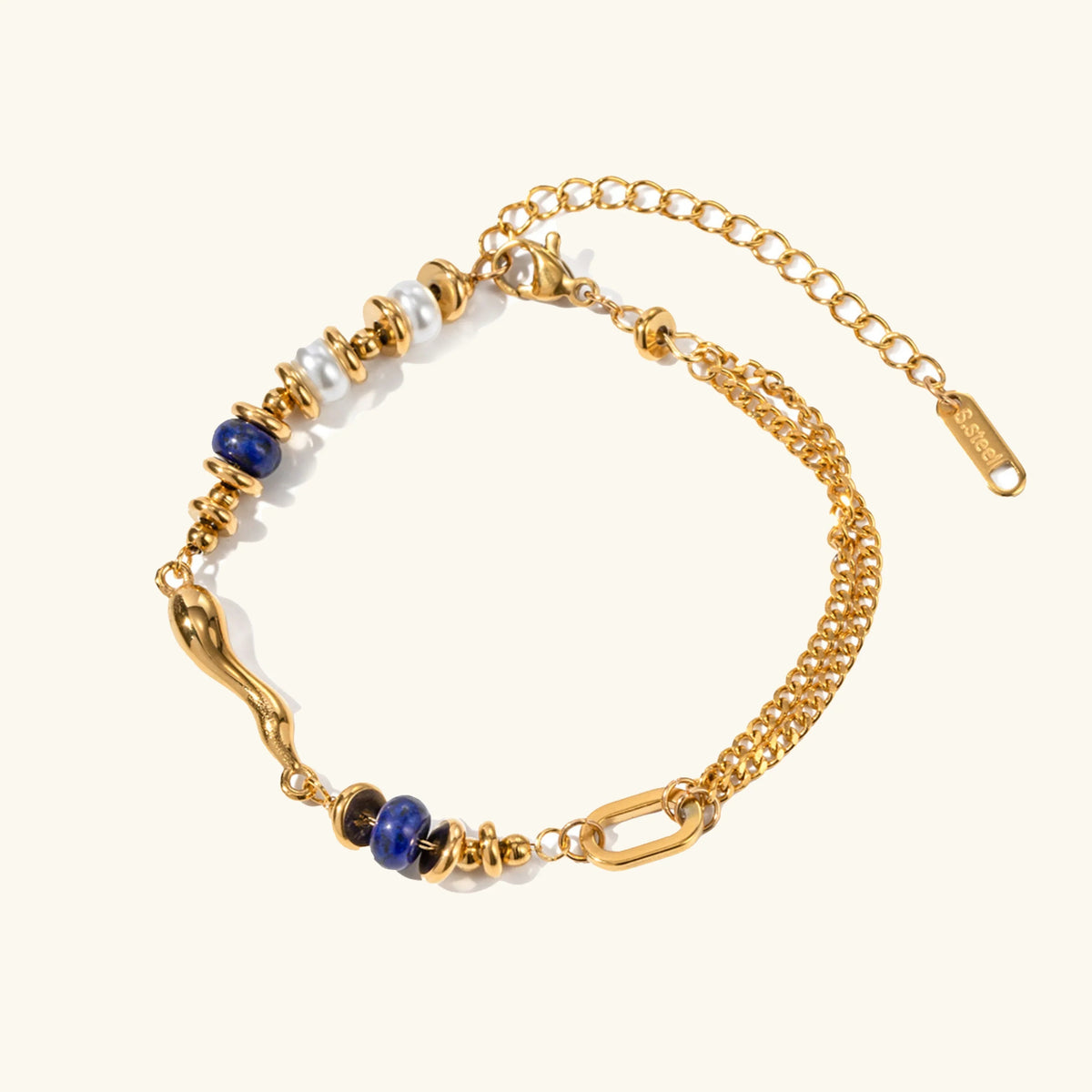 [Royal&Vicky]Quintessa Layered Chain Pearl Bracelet