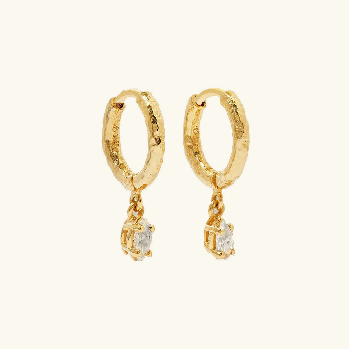 [Royal&Vicky]Shayla Hammered Diamond Hoops