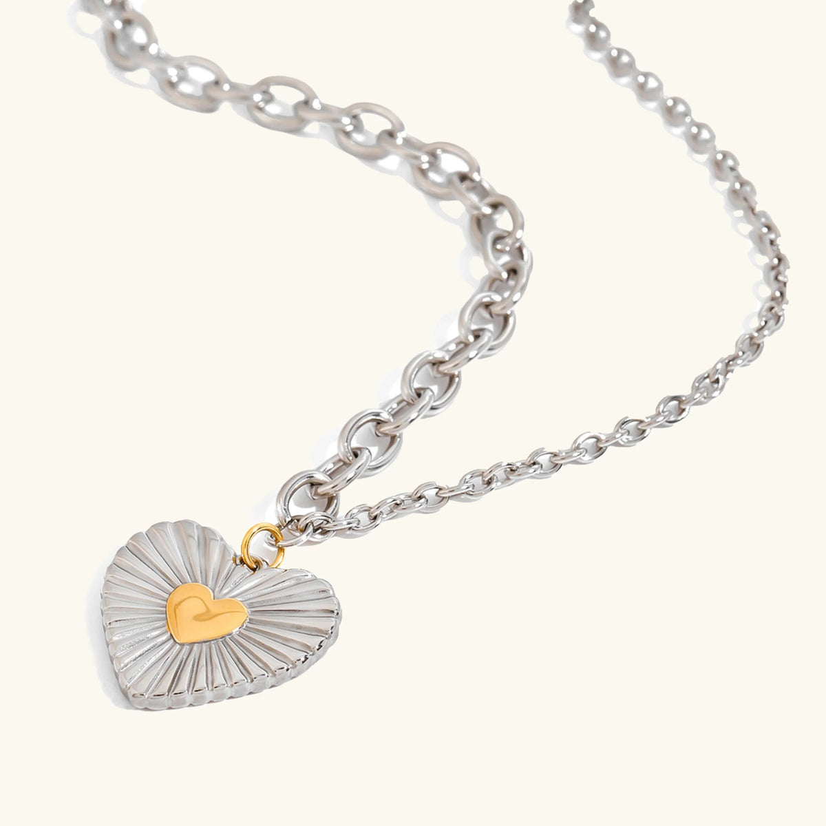 [Royal&Vicky]Judith Two Tone Heart Pendant