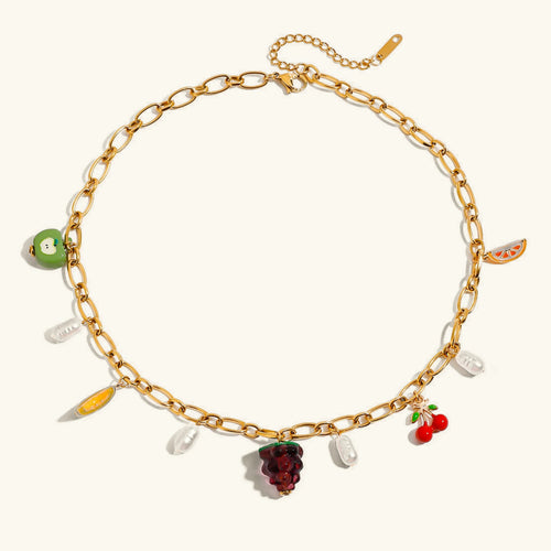 [Royal&Vicky]Michelle Fruit Charm Gold Necklace