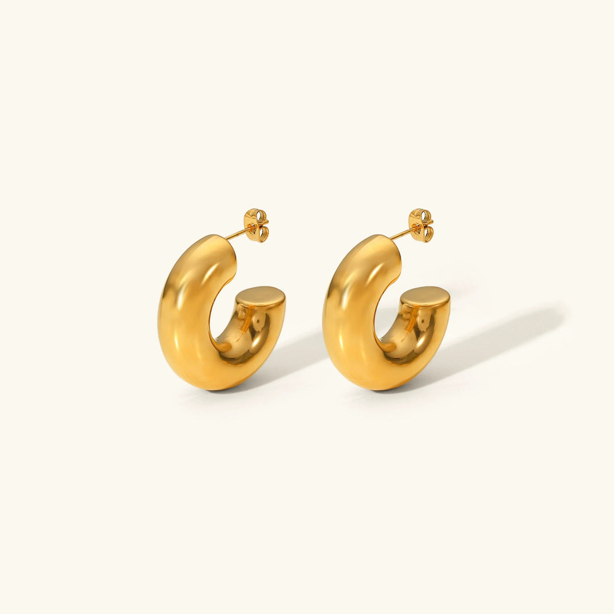 [Royal&Vicky]Natalia Chunky Gold Hoops