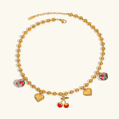 [Royal&Vicky]Kai Gold Cherry Necklace