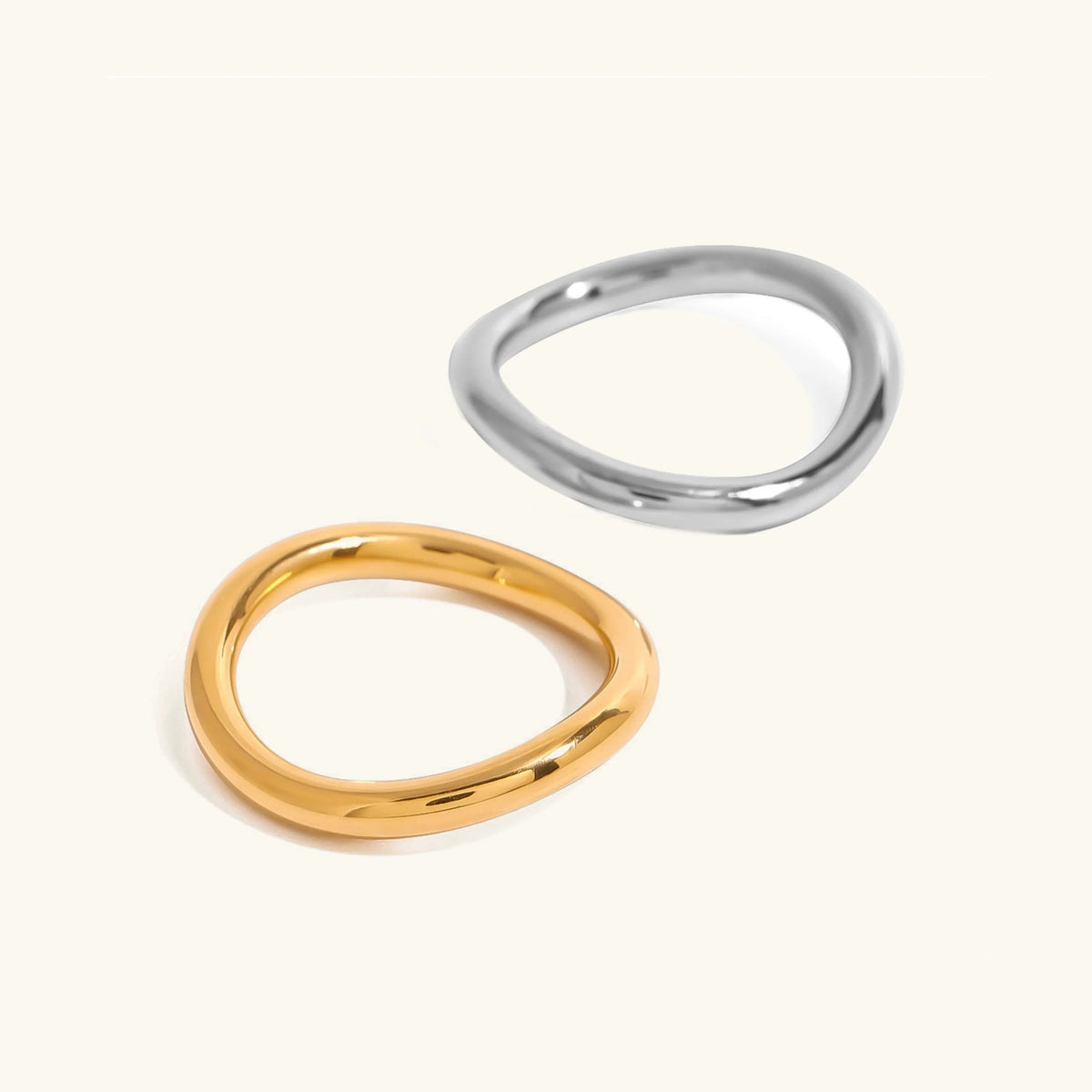 [Royal&Vicky]Miley Gold & Silver Layered Rings