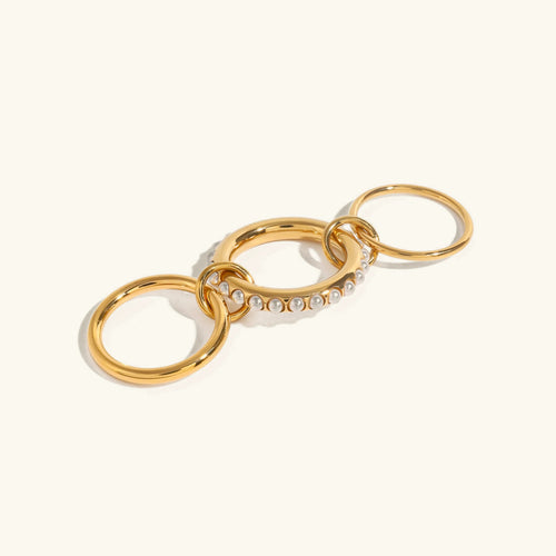 [Royal&Vicky]Mikayla Stacked Freshwater Pearl Ring