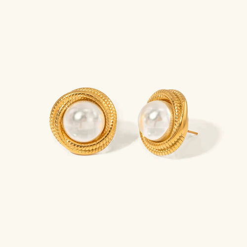 [Royal&Vicky]Aqua Freshwater Pearl Earrings