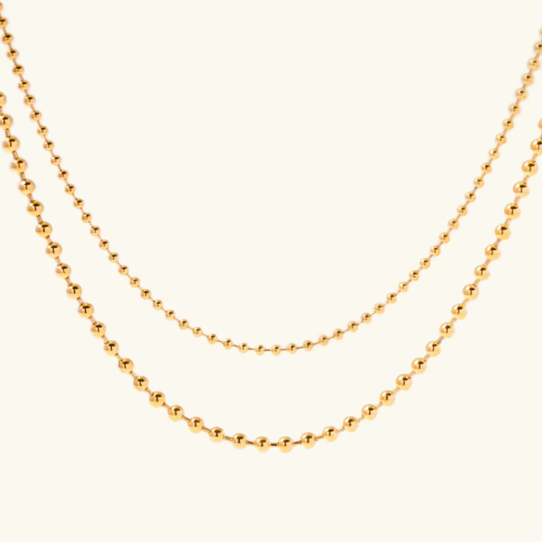 [Royal&Vicky]Layered Ball Chain Necklace