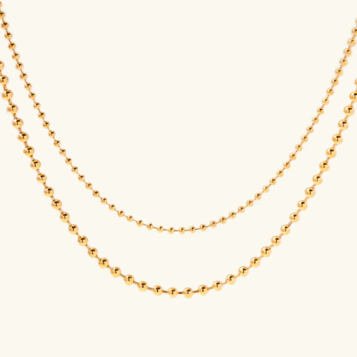 [Royal&Vicky]Layered Ball Chain Necklace