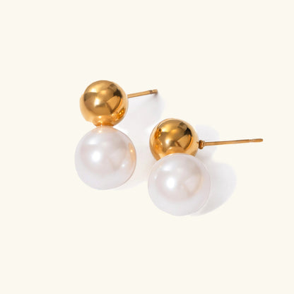 [Royal&Vicky]Nautica Dome Pearl Earrings