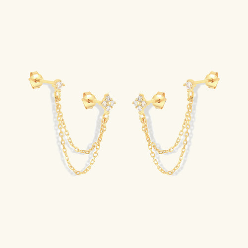 [Royal&Vicky]Kendall Diamond Chain Stud