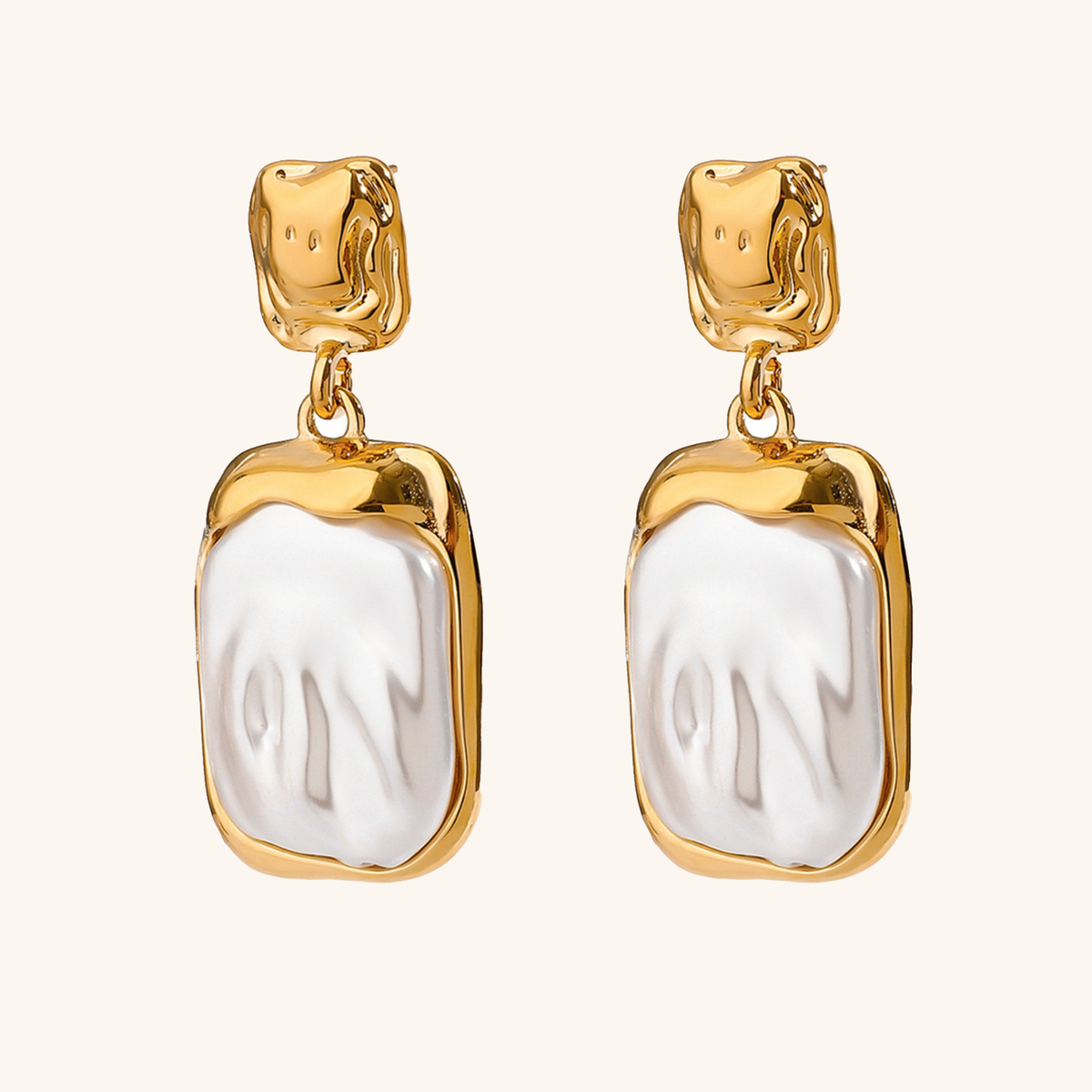 [Royal&Vicky]Brittany Freshwater Pearl Slate Earrings
