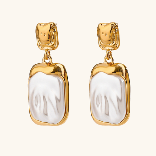 [Royal&Vicky]Brittany Freshwater Pearl Slate Earrings
