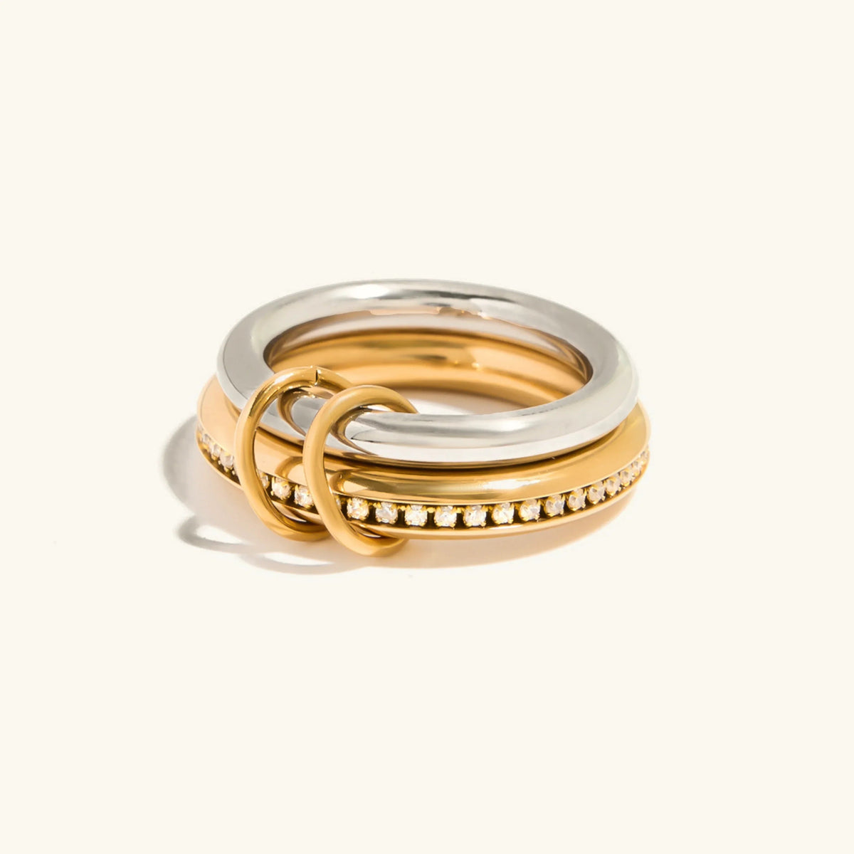 [Royal&Vicky]Claire Two Tone Ring Stack