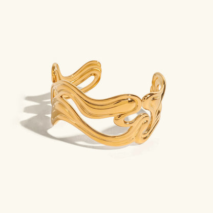 [Royal&Vicky]Anissa Wavy Gold Bracelet