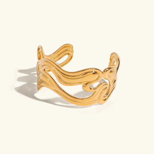 [Royal&Vicky]Anissa Wavy Gold Bracelet