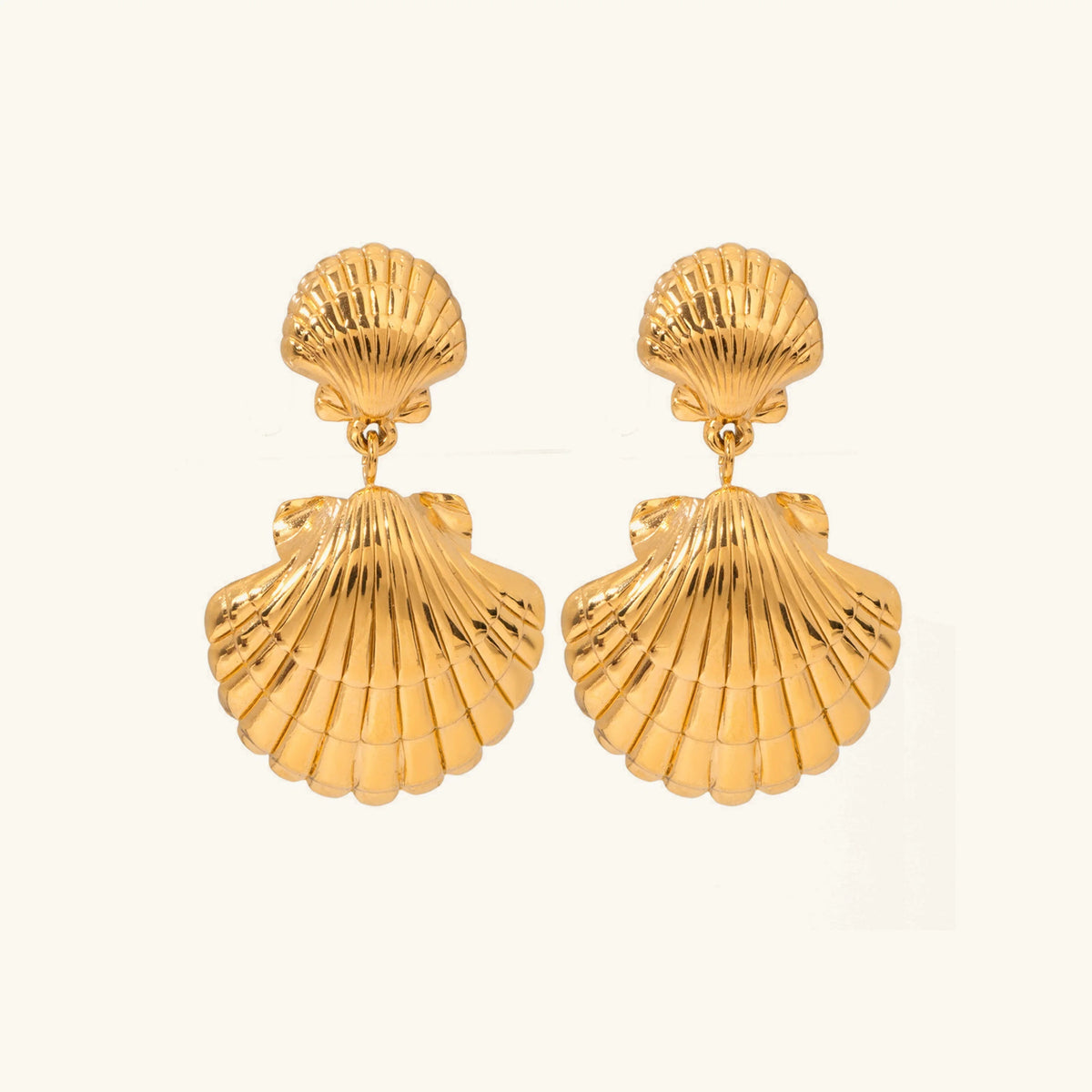 [Royal&Vicky]Sandy Gold Seashell Earrings