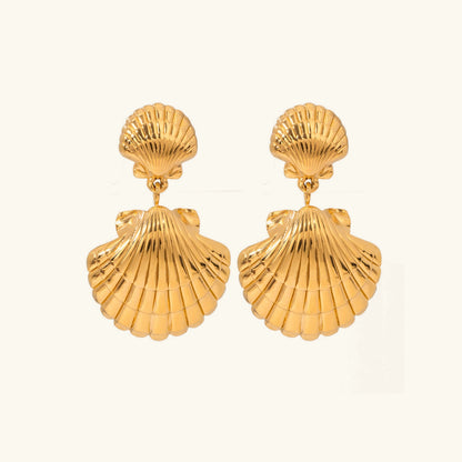 [Royal&Vicky]Sandy Gold Seashell Earrings