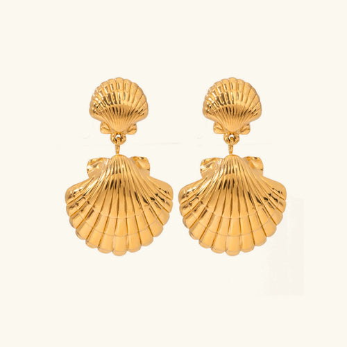 [Royal&Vicky]Sandy Gold Seashell Earrings