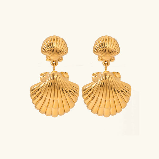 [Royal&Vicky]Sandy Gold Muschel-Ohrringe