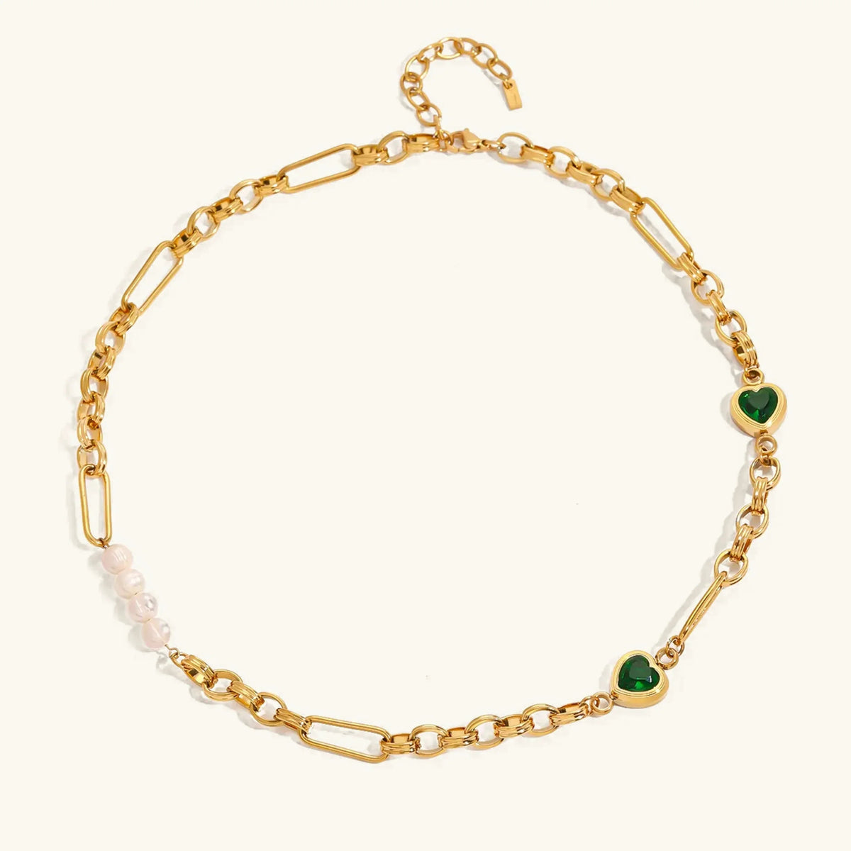 [Royal&Vicky]Maddison Pearl Chain Gold Necklace
