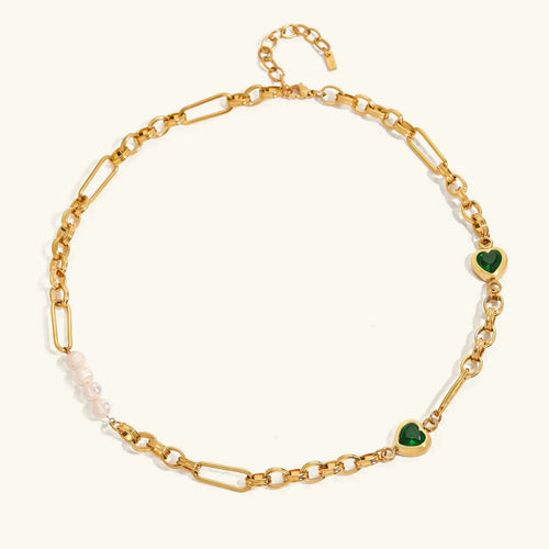 [Royal&Vicky]Maddison Pearl Chain Gold Necklace