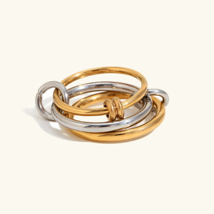 [Royal&Vicky]Jessica Two-Tone Ring Stack