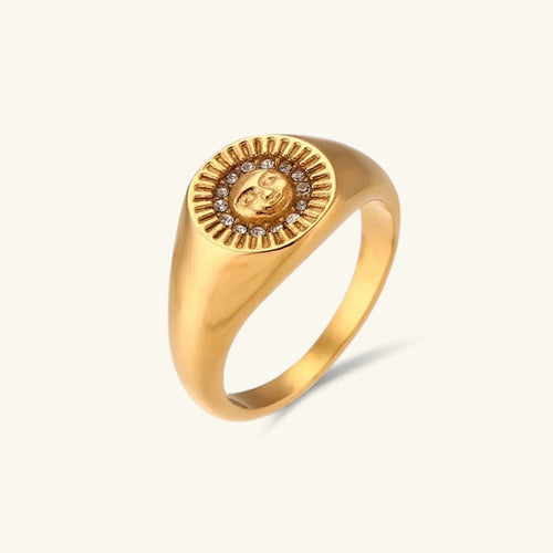 [Royal&Vicky]Solari Sunface Gold Ring