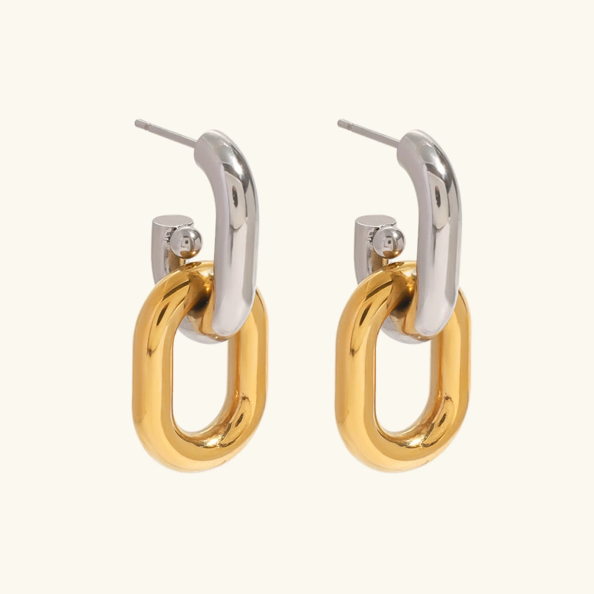 [Royal&Vicky]Taylor Two Tone Double Hoops