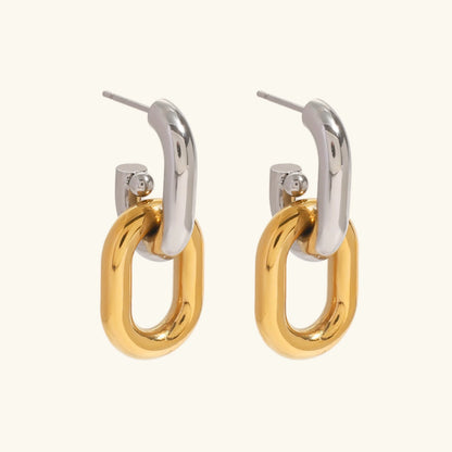 [Royal&Vicky]Taylor Two Tone Double Hoops