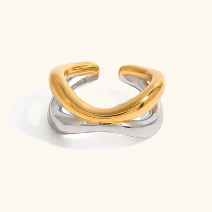 [Royal&Vicky]Deanna Gold Intertwined Ring