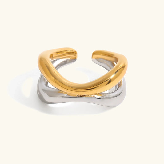 [Royal&Vicky]Deanna Gold Intertwined Ring