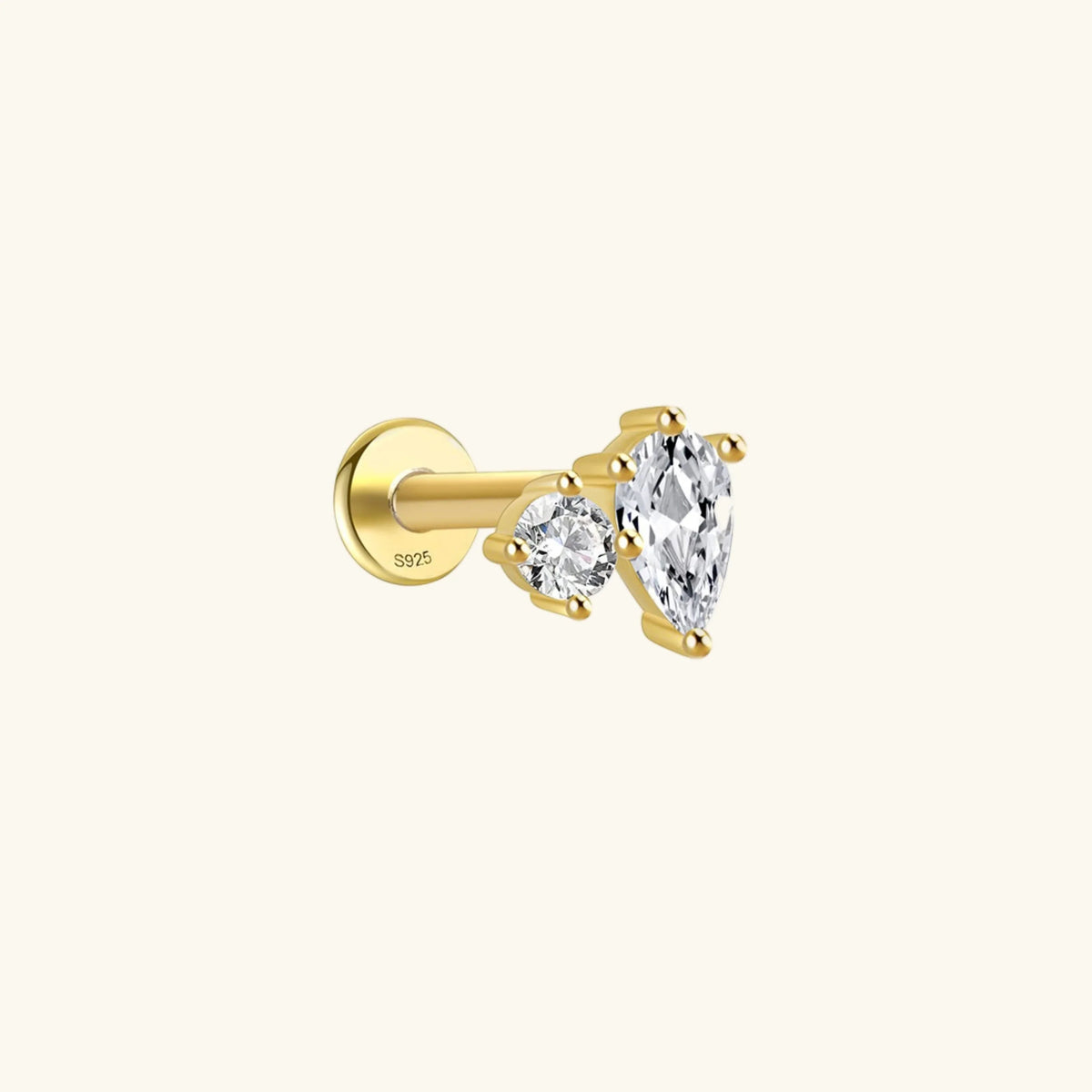 [Royal&Vicky]Kate Flat Back Diamond Stud