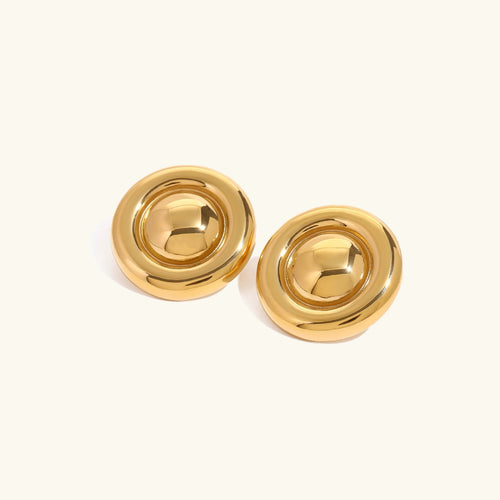 [Royal&Vicky]Summers Gold Button Earrings