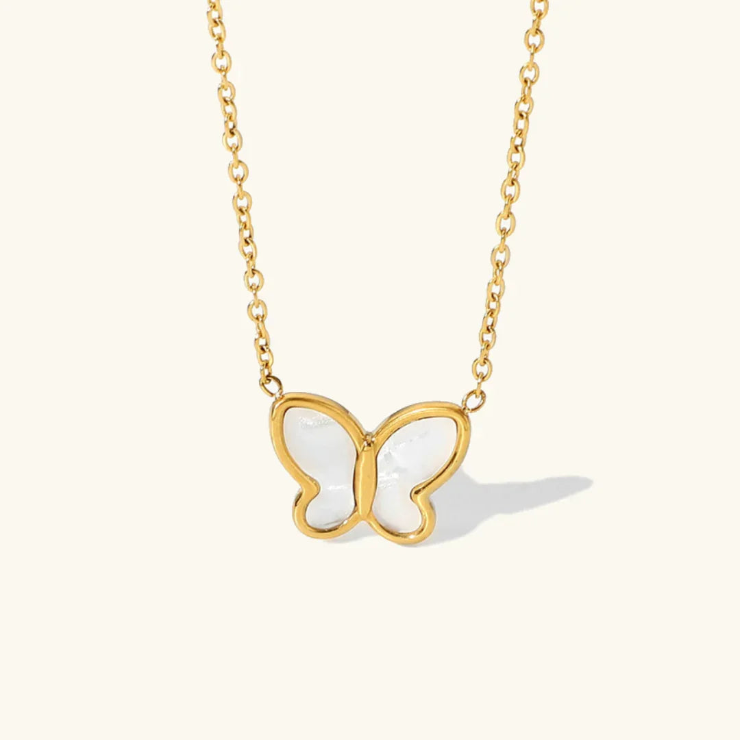 [Royal&Vicky]Flutterby Mother of Pearl Necklace