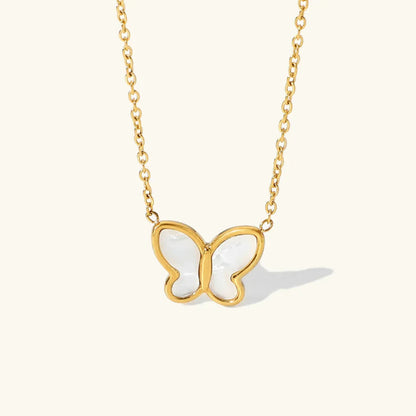 [Royal&Vicky]Flutterby Mother of Pearl Necklace