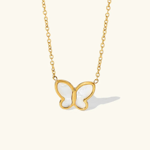 [Royal&Vicky]Flutterby Mother of Pearl Necklace