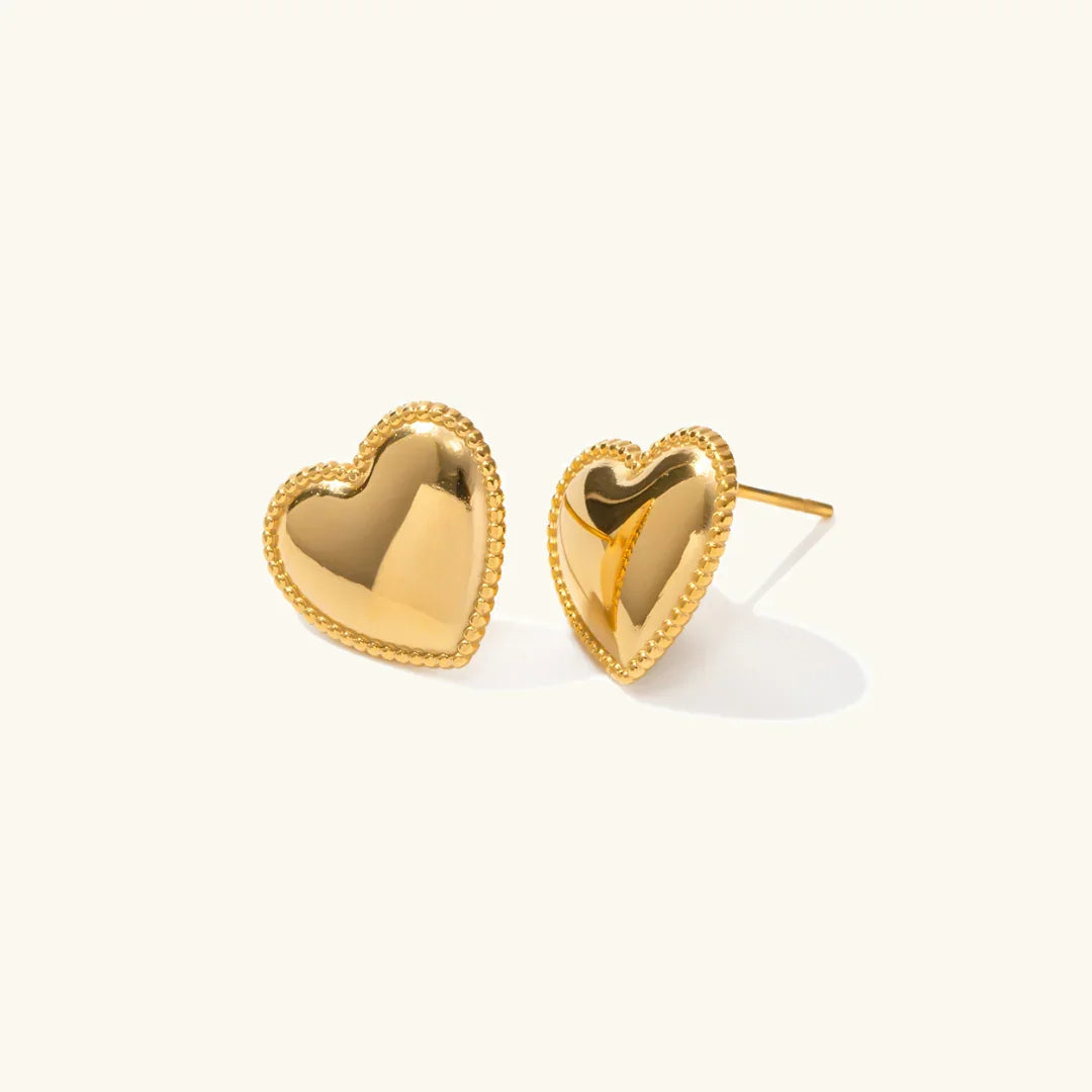 [Royal&Vicky]Ruth Heart Gold Earrings