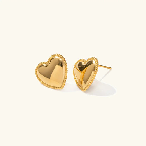 [Royal&Vicky]Ruth Heart Gold Earrings