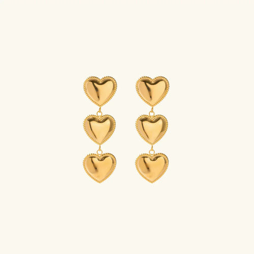[Royal&Vicky]Aimee Gold Heart Earrings