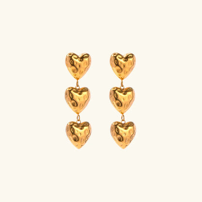 [Royal&Vicky]Heather Heart Gold Earrings